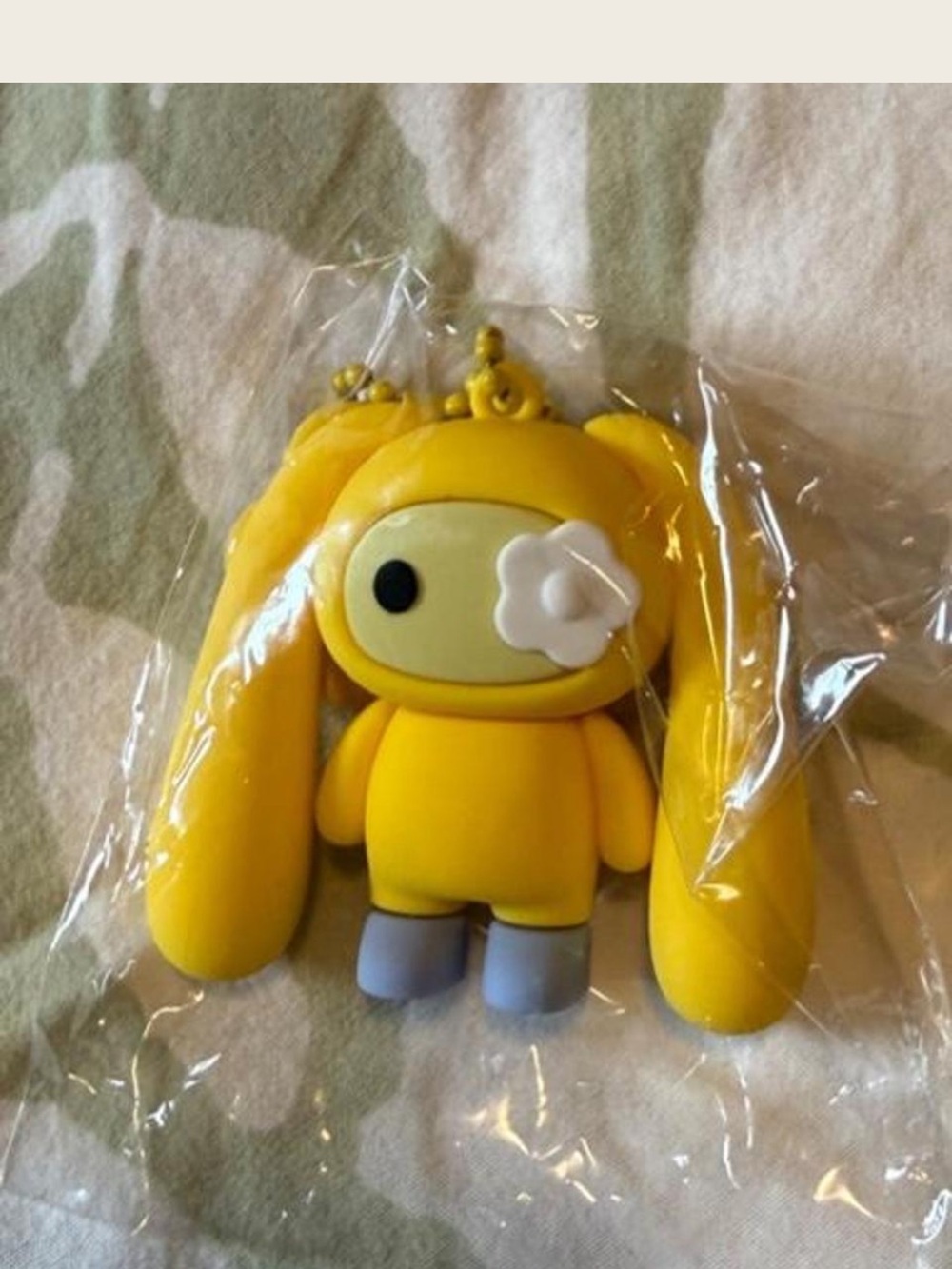 Ju-Ju-Be Yellow Bunny Keychain with Flower Eye Accent